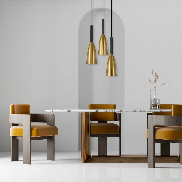 Lampa wisząca Solin 3 talerz śr. 30 cm złota 3xE27