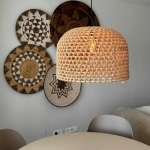 Lampa wisząca Kanso rattanowa 40 cm jasnobrązowa 1xE27