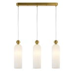 Lampa wisząca Piega 3 złota z białymi kloszami 3xE14