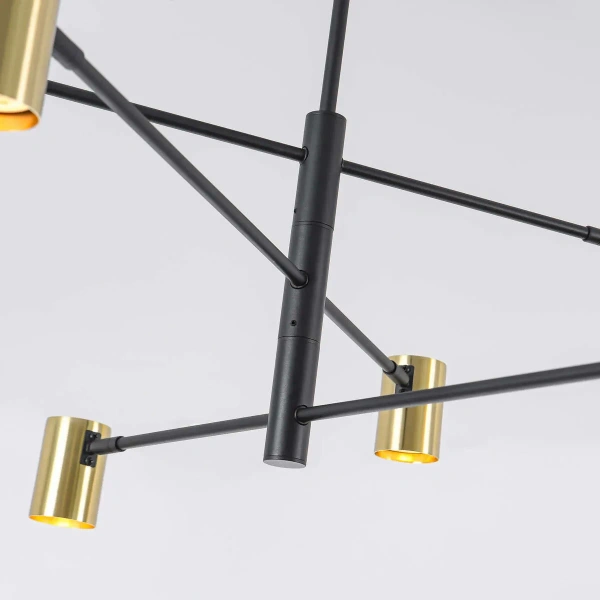 Lampa wisząca Snow 6 80 cm czarno-złota 6xGU10