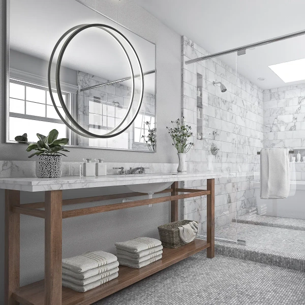Lampa wisząca Mirror L czarna LED 47W CCT IP44