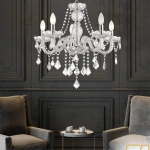 Lampa wisząca Cristallo 5 srebrna 5xE14