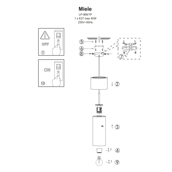 Lampa wisząca Miele dymno-złota 1xE27