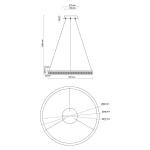 Lampa wisząca Midway Cristal Triangle duża złoto-transparentna LED CCT