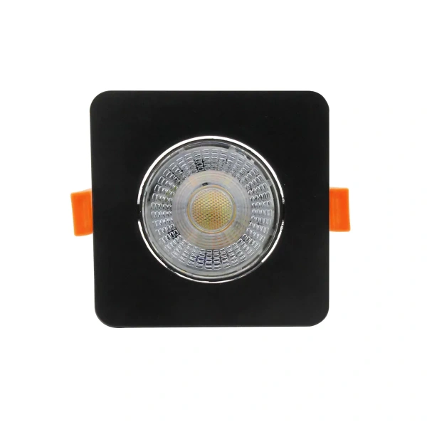 Oczko podtynkowe Plus kwadratowe ruchome czarne LED CCT