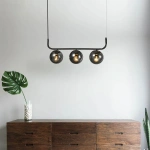 Lampa wisząca Alisa 3 grafitowa z dymionymi kloszami 3xE14