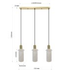Lampa wisząca Tirana 3 listwa biało-złota 3xE27