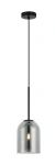 Lampa wisząca Elaris czarna z dymionym kloszem 1xE27