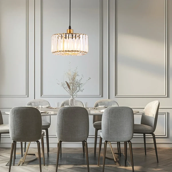Lampa wisząca Vetro okrągła złota 1xE27