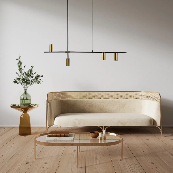 Lampa wisząca Arizona 4 czarno-złota 4xGU10