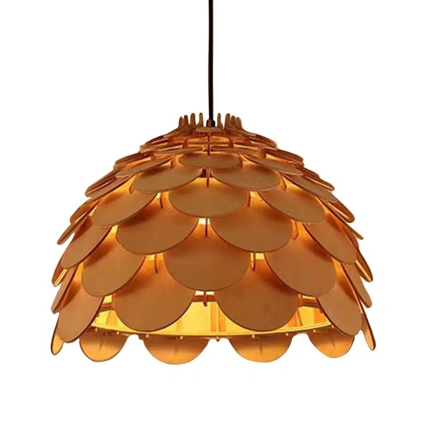 Lampa wisząca Burgo duża drewniana 1xE27