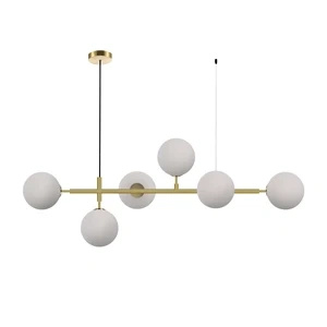 Lampa wisząca Alisa 6 złota z białymi kloszami 6xE14