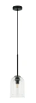 Lampa wisząca Elaris czarna z transparentnym kloszem 1xE27