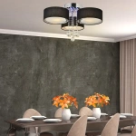 Plafon Gambela czarno-srebrny 3xE27 + LED