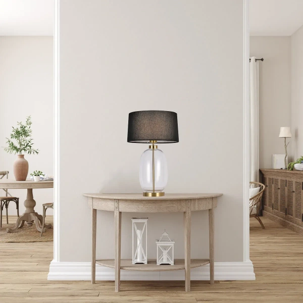 Lampa stołowa Amur transparentno-czarna 1xE27