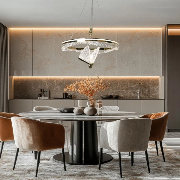 Lampa wisząca Marissa Cristal złota LED 48W CCT