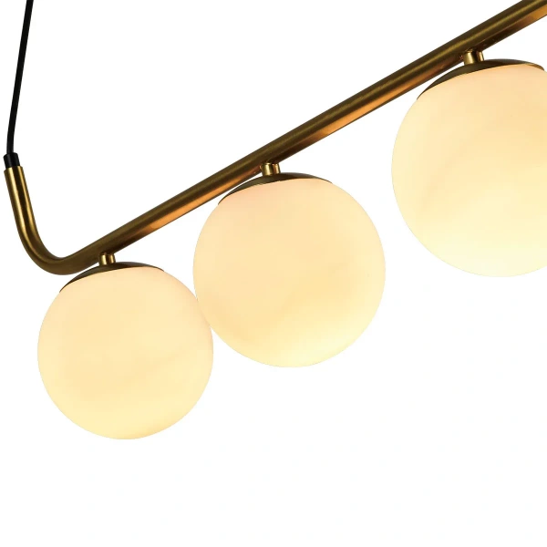 Lampa wisząca Alisa 3 złota z białymi kloszami 3xE14
