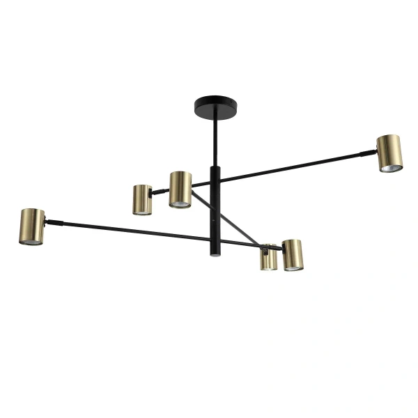 Lampa wisząca Snow 6 80 cm czarno-złota 6xGU10