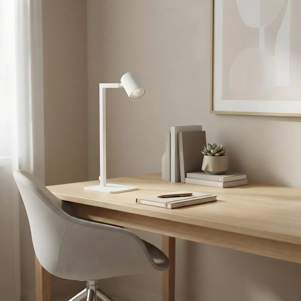 Lampa biurkowa Snow biała 1xGU10