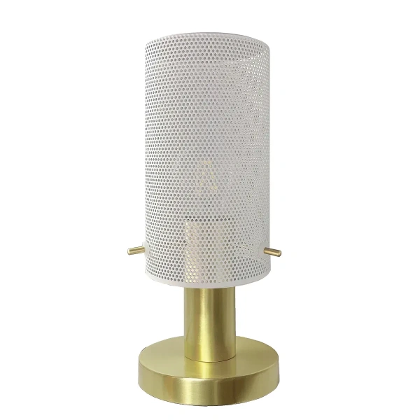 Lampa stołowa Tirana biało-złota 1xE27