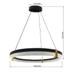 Lampa wisząca Plum Triangle 80 cm czarno-transparentna LED 40W CCT