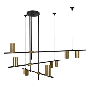 Lampa wisząca Arizona 9 czarno-złota 9xGU10