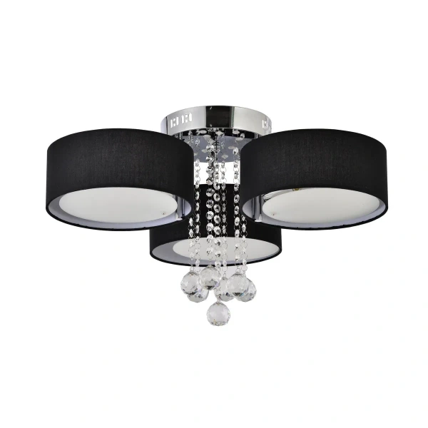 Plafon Gambela czarno-srebrny 3xE27 + LED