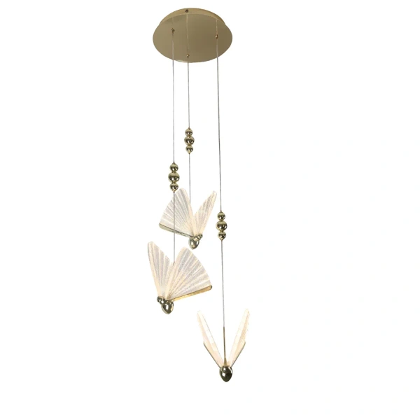 Lampa wisząca Mariposa 3 złota LED 24W CCT