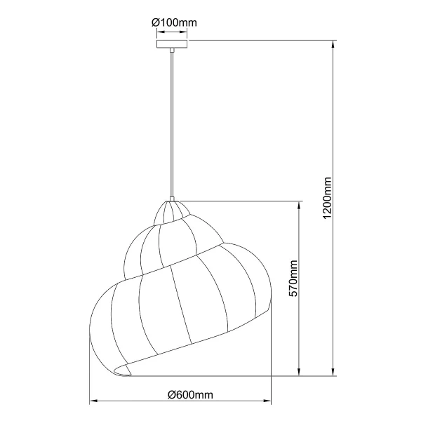 Lampa wisząca Shella 60 cm rattanowa jasne drewno 1xE27