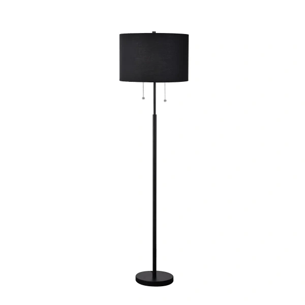 Lampa podłogowa Fogo czarna 2xE27
