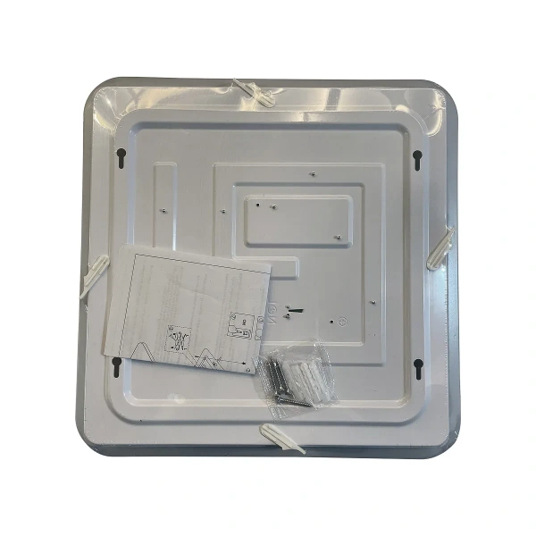 Plafon Babilon kwadratowy 38 cm czarno-biały LED 4000K
