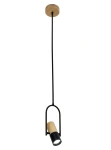 Lampa wisząca Bovino drewniano-czarna 1xGU10