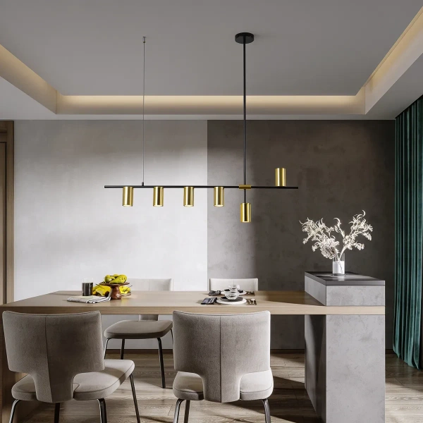 Lampa wisząca Arizona 6 czarno-złota 6xGU10