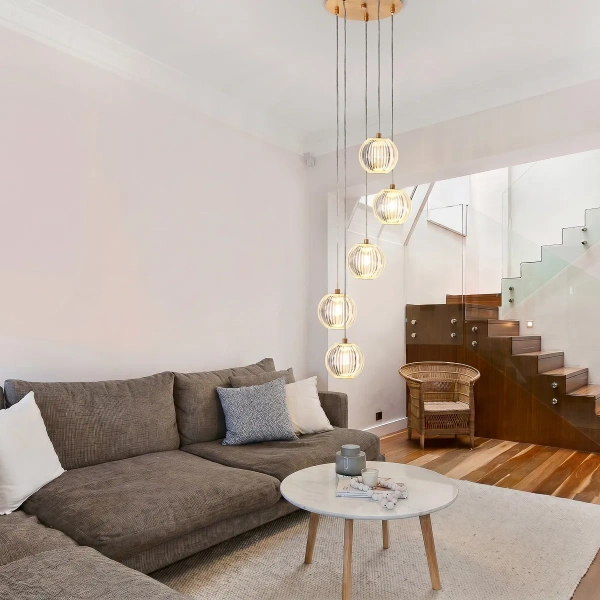 Lampa wisząca Brillant 5 złota LED CCT