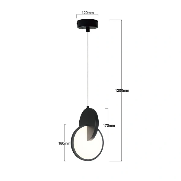 Lampa wisząca Circlo czarna LED 8W CCT