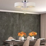 Plafon Gambela biało-srebrny 3xE27 + LED