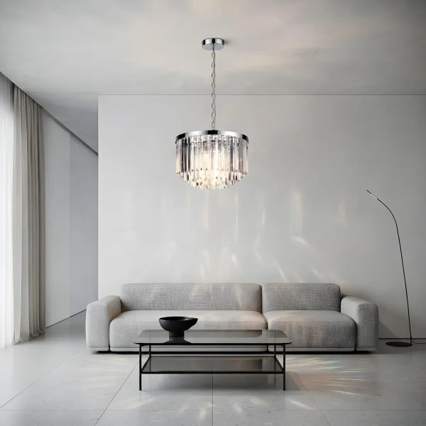 Lampa wisząca Vetro 5 srebrna 5xE14