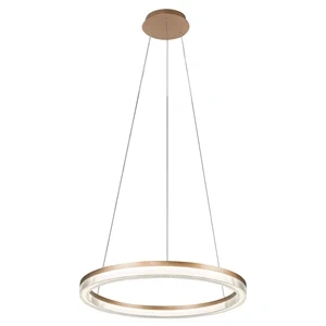 Lampa wisząca Midway Cristal Triangle mała złoto-transparentna LED CCT