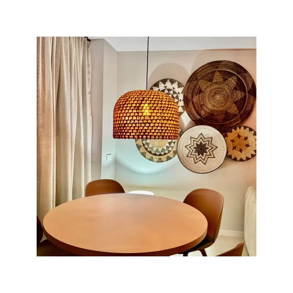 Lampa wisząca Kanso rattanowa 50 cm jasnobrązowa 1xE27