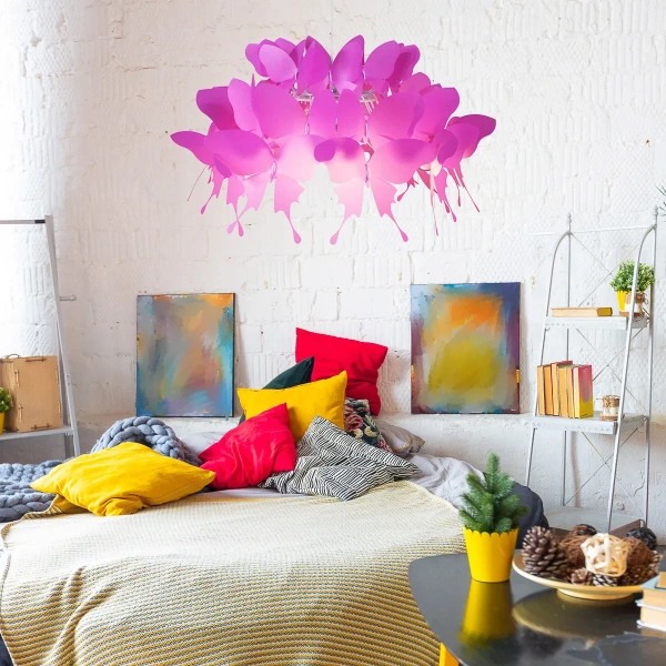 Lampa wisząca Farfalla ciemnoróżowa 1xE27
