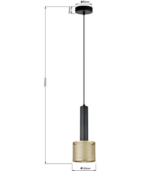 Lampa wisząca Amo czarno-złota 1xE27