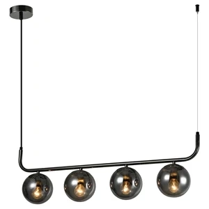 Lampa wisząca Alisa 4 grafitowa z dymionymi kloszami 4xE14
