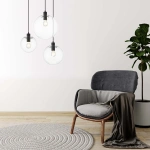 Lampa wisząca Puerto 3 czarna z transparentnymi kloszami 3xE27
