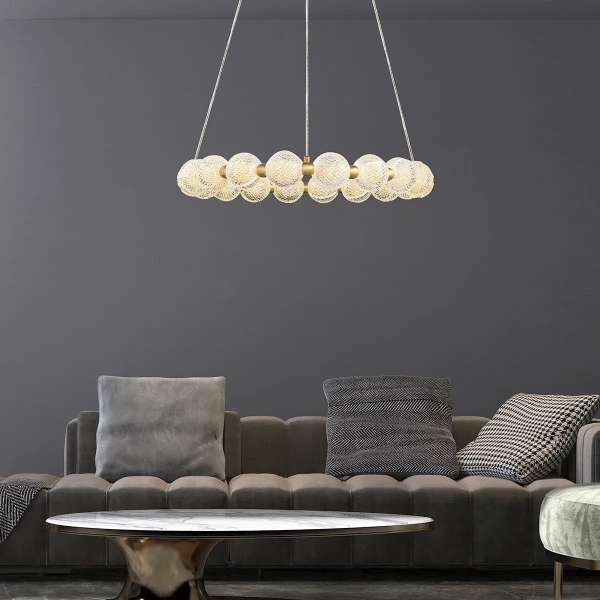 Lampa wisząca Diamond 18 złota LED CCT