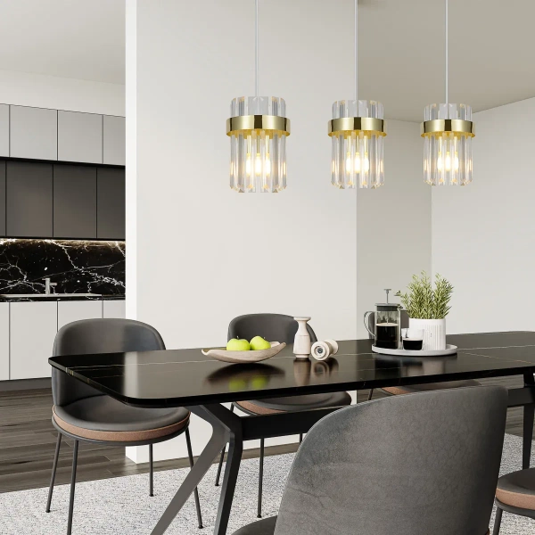 Lampa wisząca Vetro listwa złota 3xE14