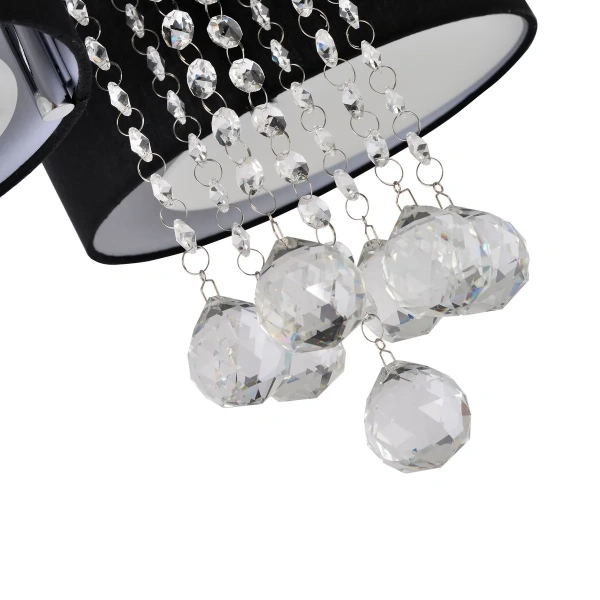 Plafon Gambela czarno-srebrny 3xE27 + LED