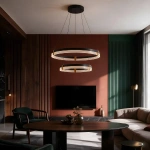 Lampa wisząca Plum 2 śr. 60/40 cm czarno-transparentna LED CCT