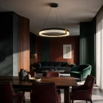 Lampa wisząca Plum Triangle 80 cm czarno-transparentna LED 40W CCT