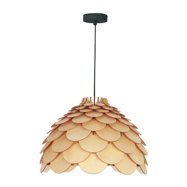 Lampa wisząca Burgo duża drewniana 1xE27