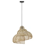 Lampa wisząca Shella 60 cm rattanowa jasne drewno 1xE27